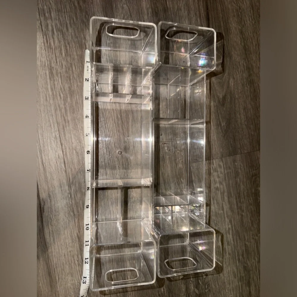 2 used clear acrylic vanity organizer